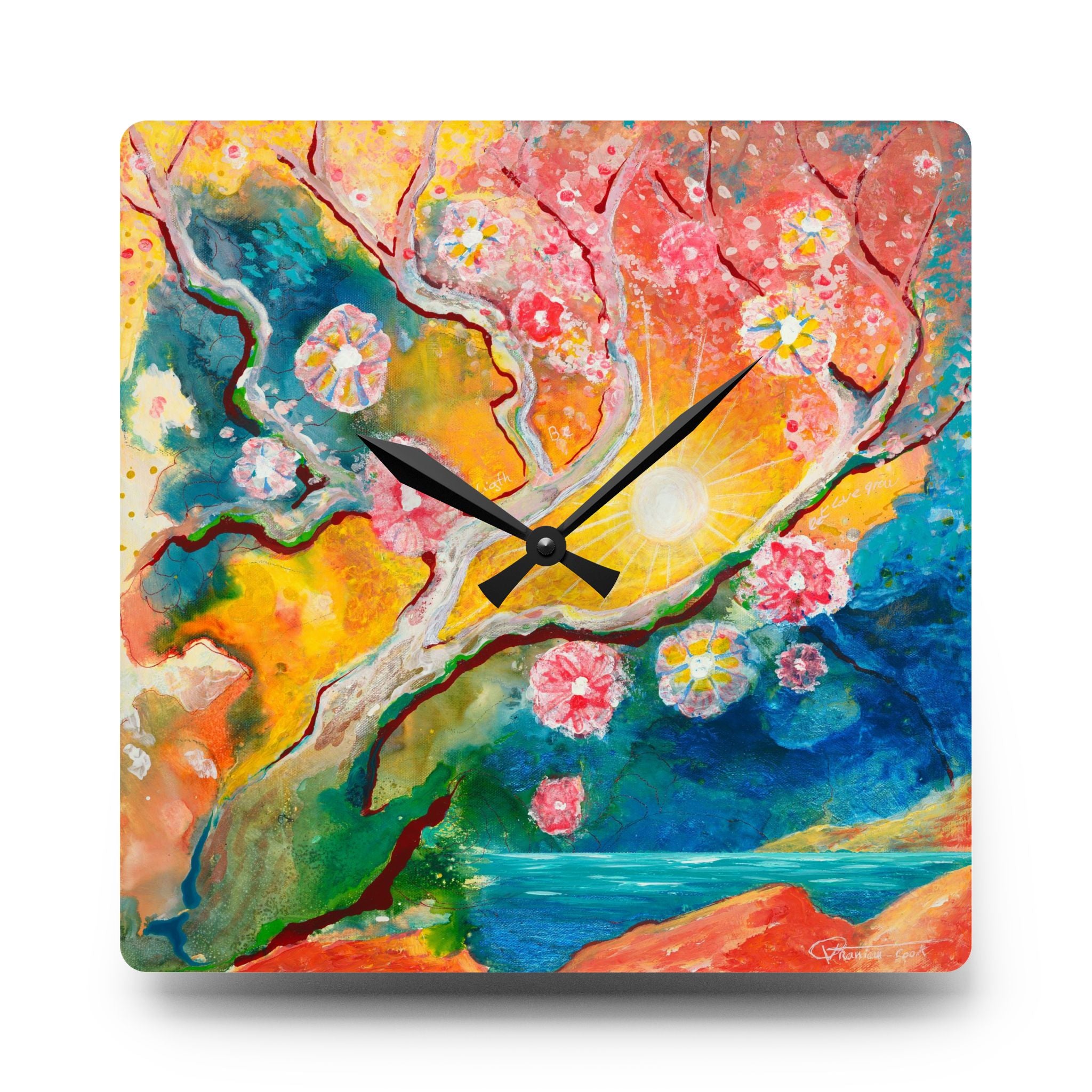 Acrylic Wall Clock - Sunrise over the Pacific