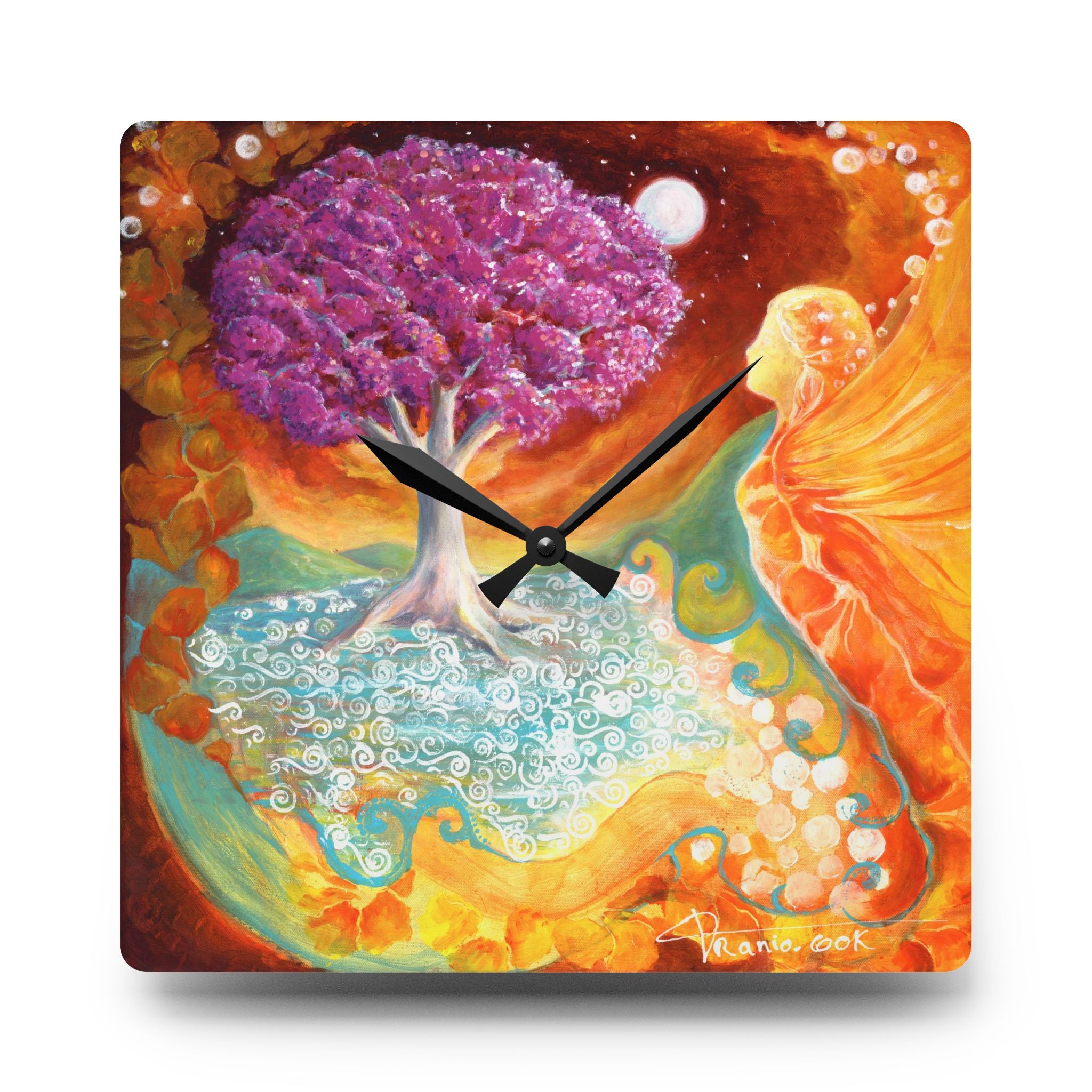 Acrylic Wall Clock - Ruby Tree Spirit