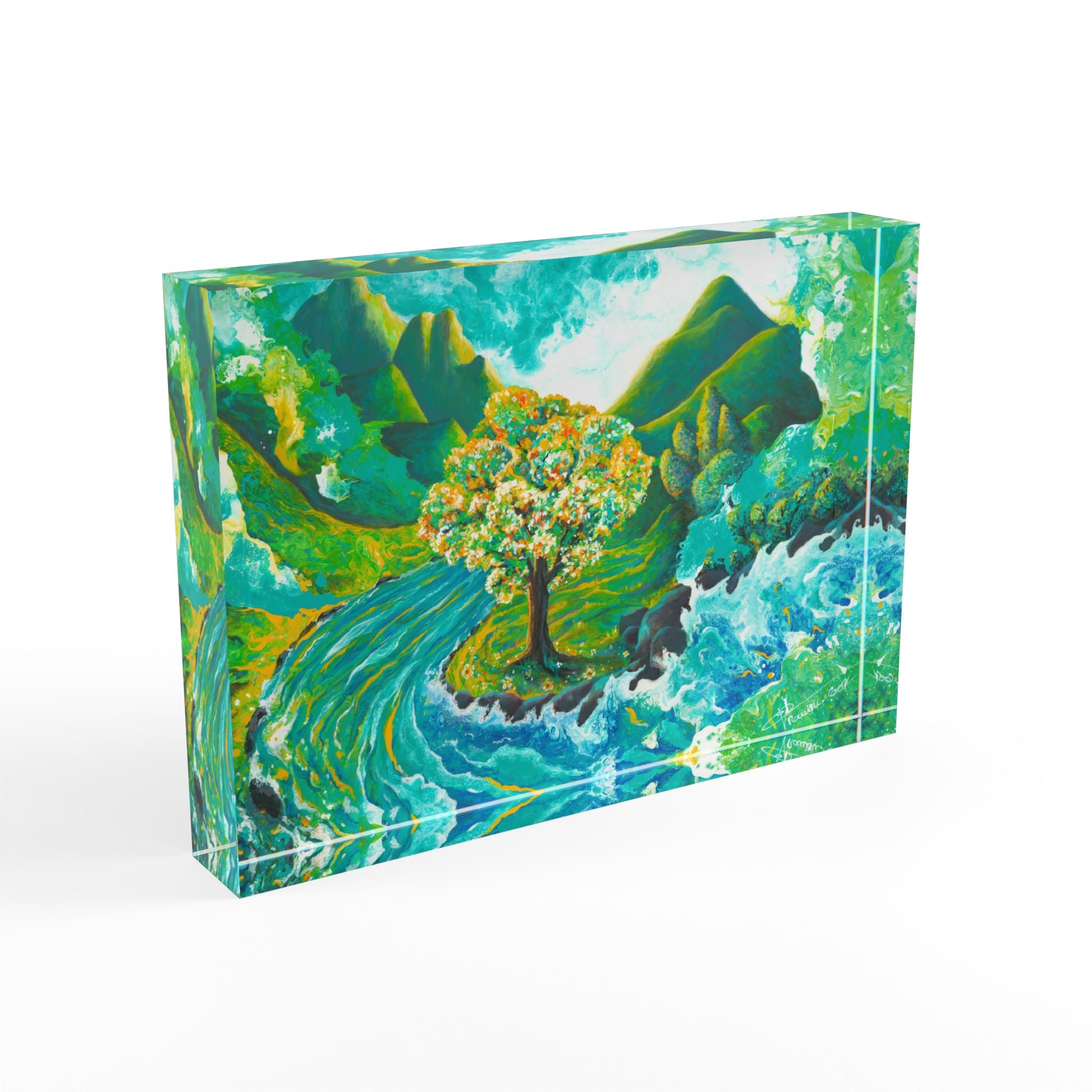 Hawaii garden of Life Acrylic Block