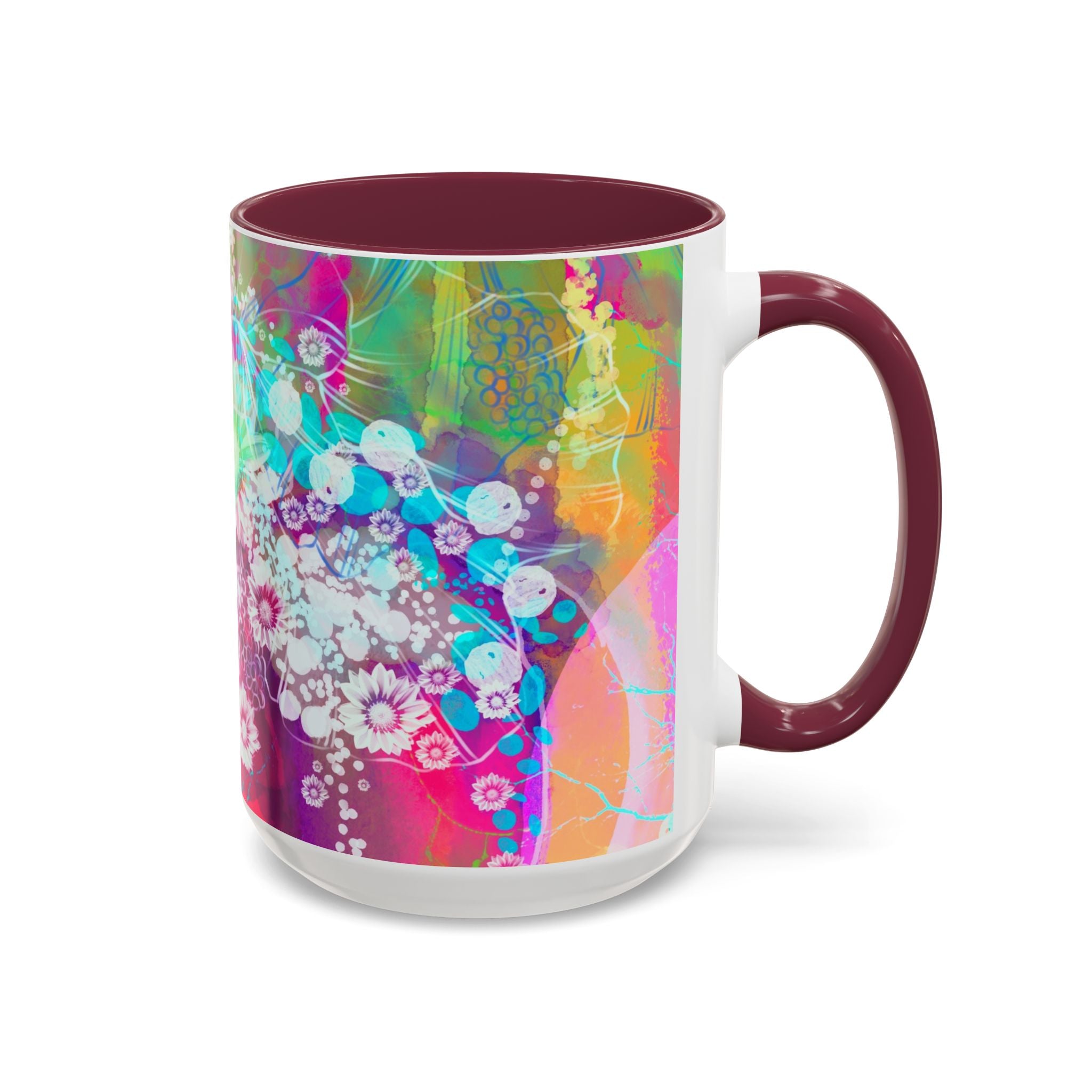 Boho Floral Rainbow Ceramic Mug (11oz & 15oz)