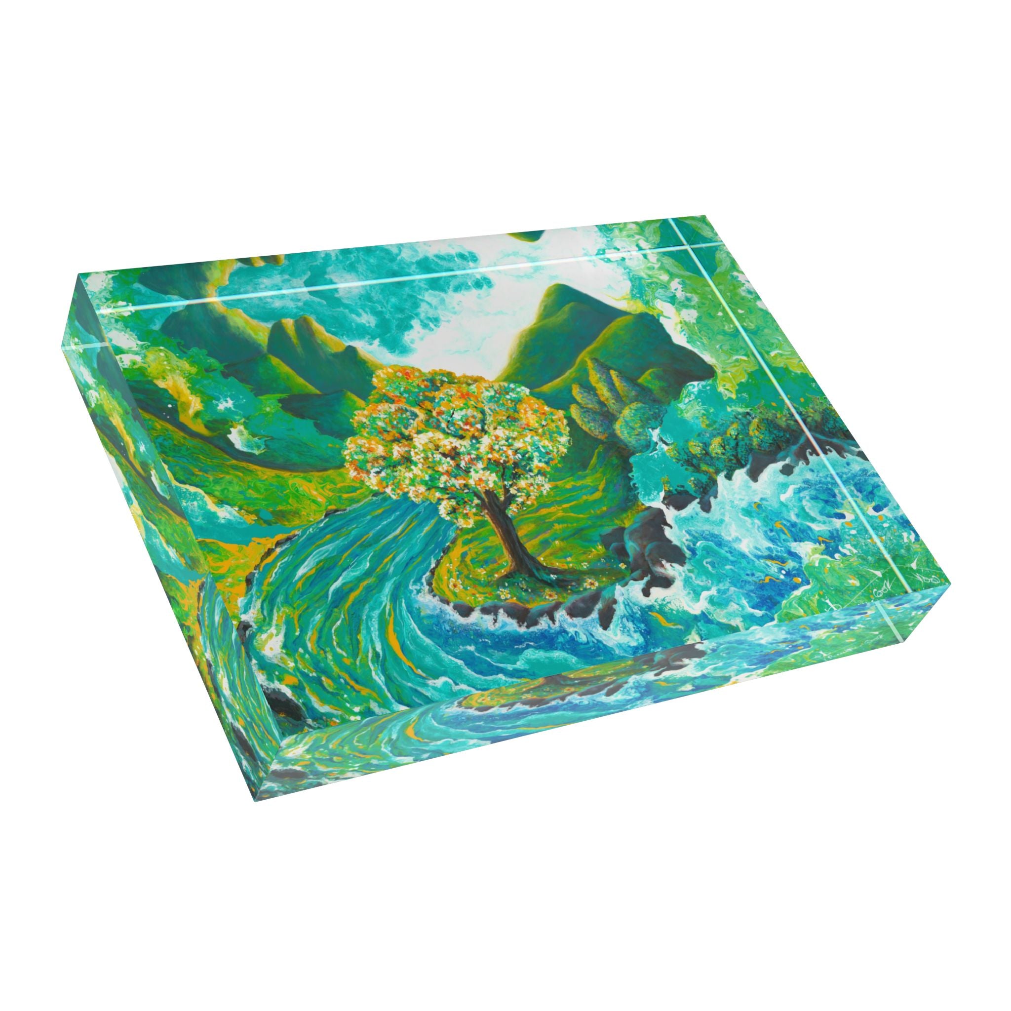 Hawaii garden of Life Acrylic Block