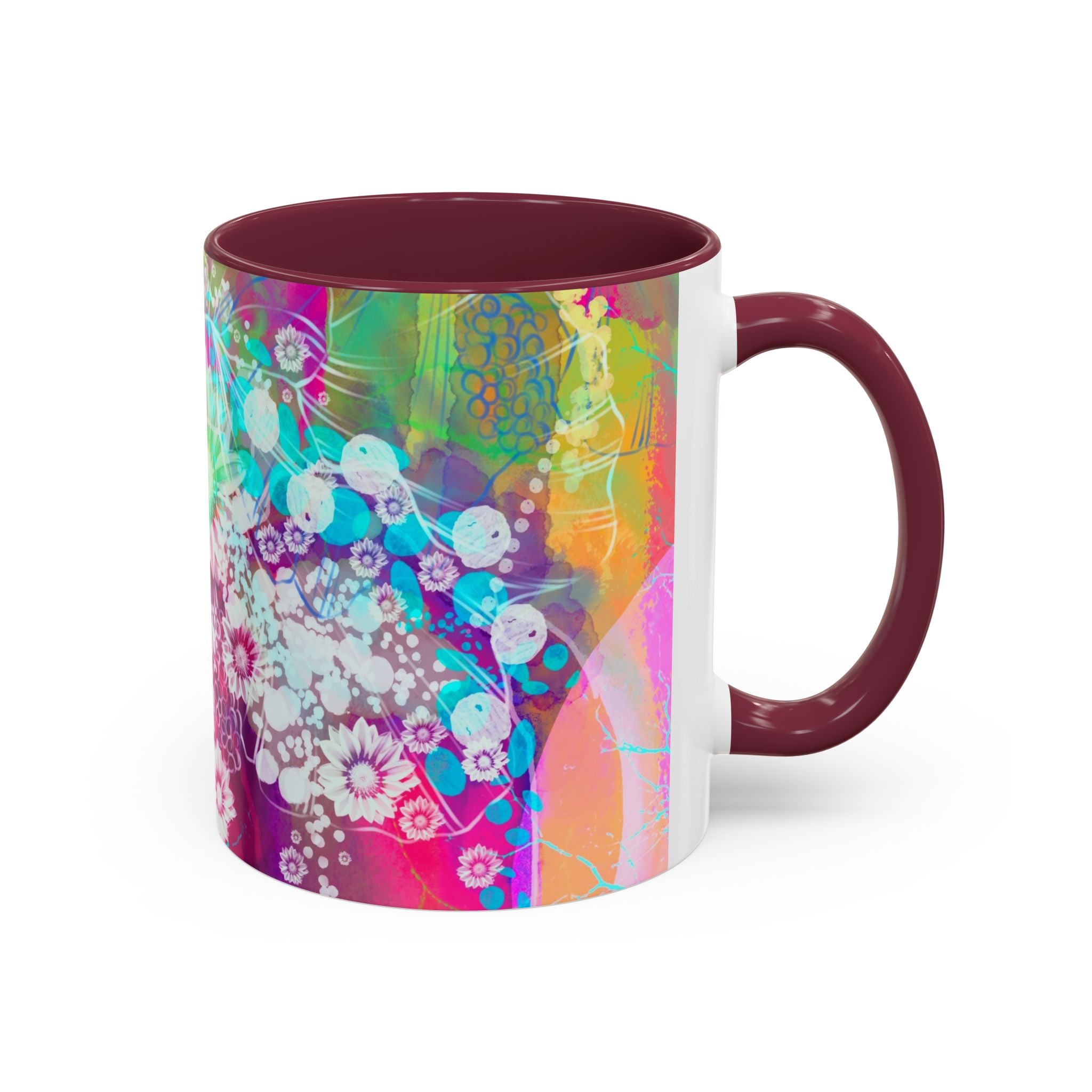 Boho Floral Rainbow Ceramic Mug (11oz & 15oz)