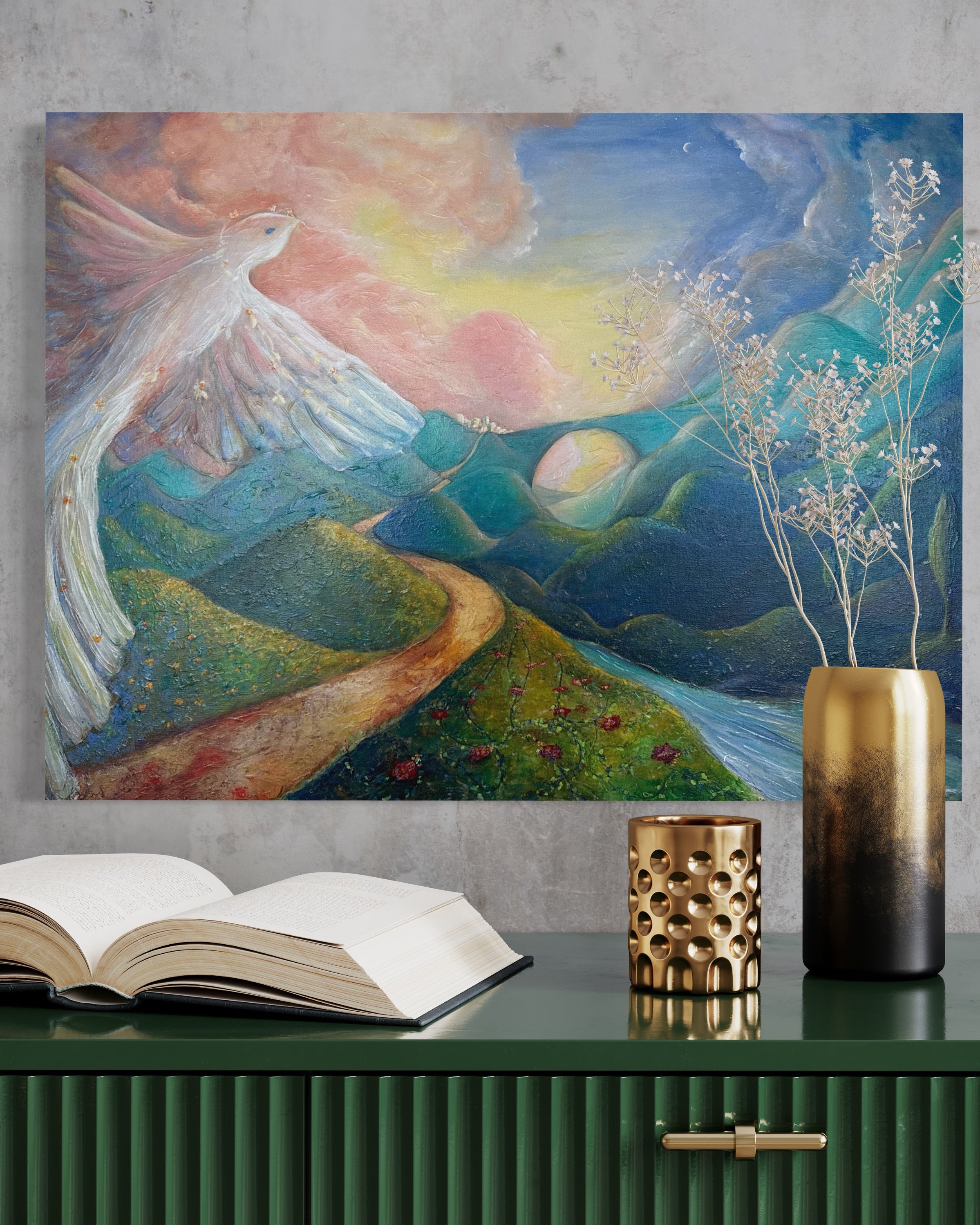 BRIDGE OF HOPE EMBELLISHED FINE ART PRINT ON CANVAS