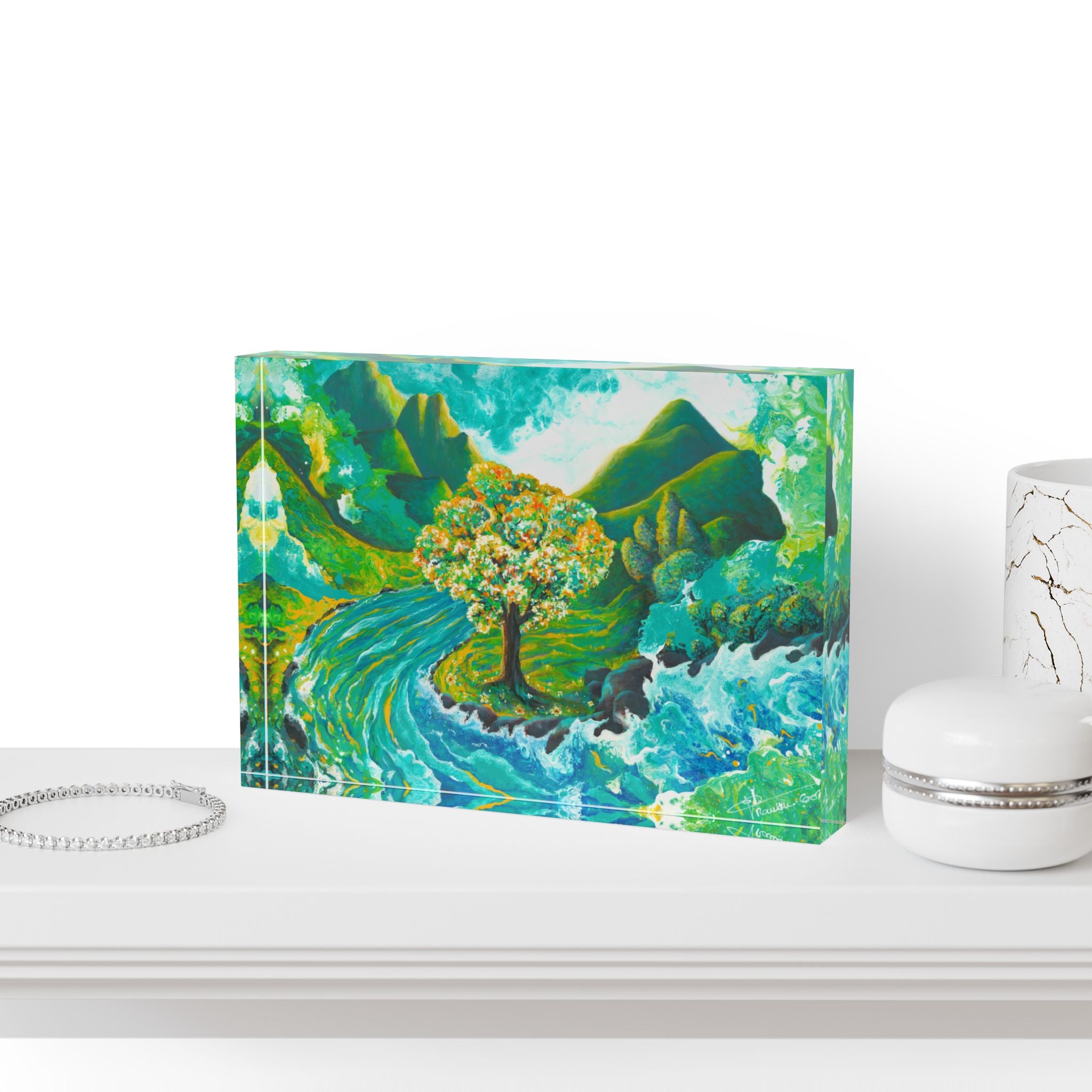 Hawaii garden of Life Acrylic Block