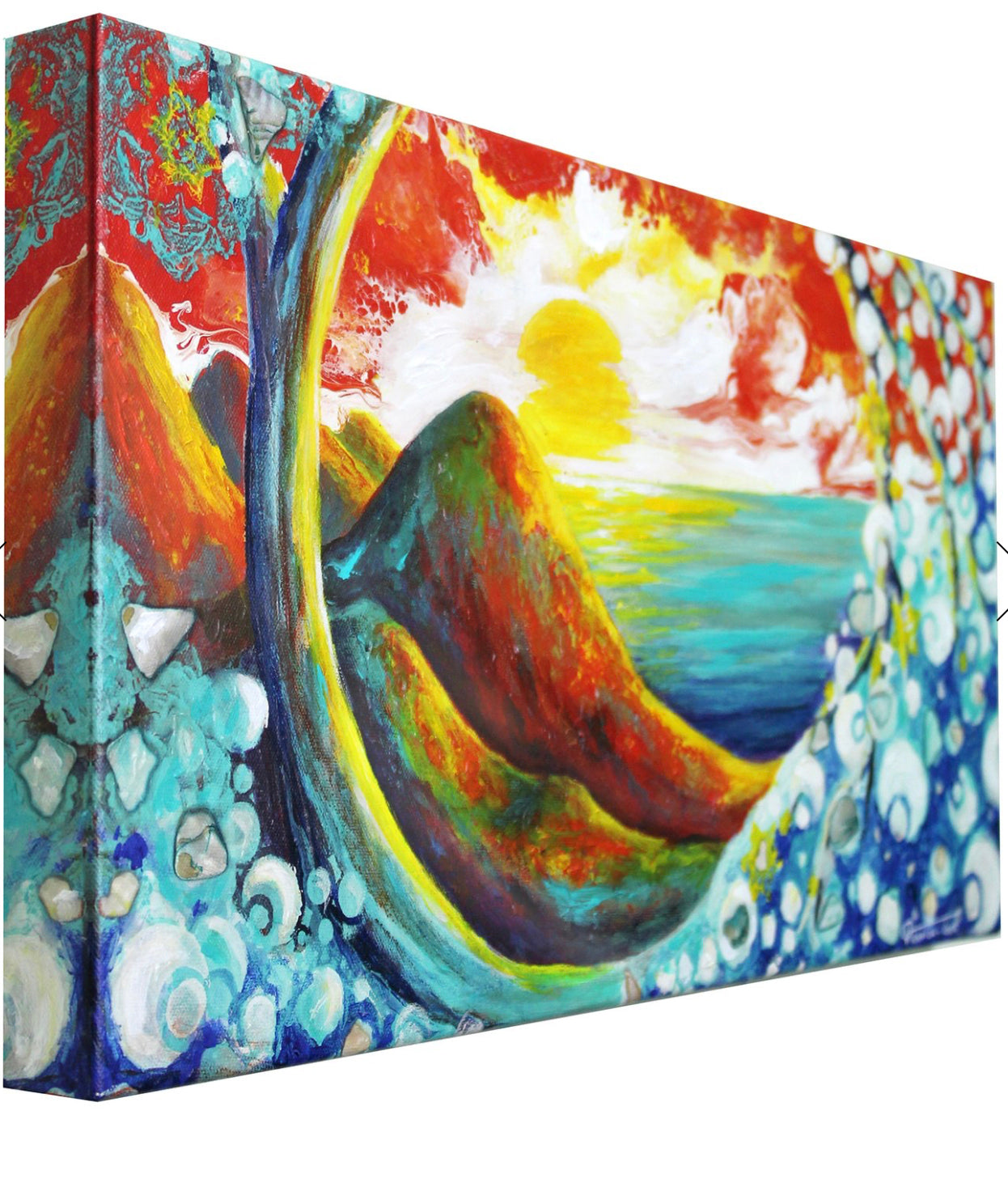 PACIFIC BLISS EMBELLISHED FINE ART PRINT ON CANVAS