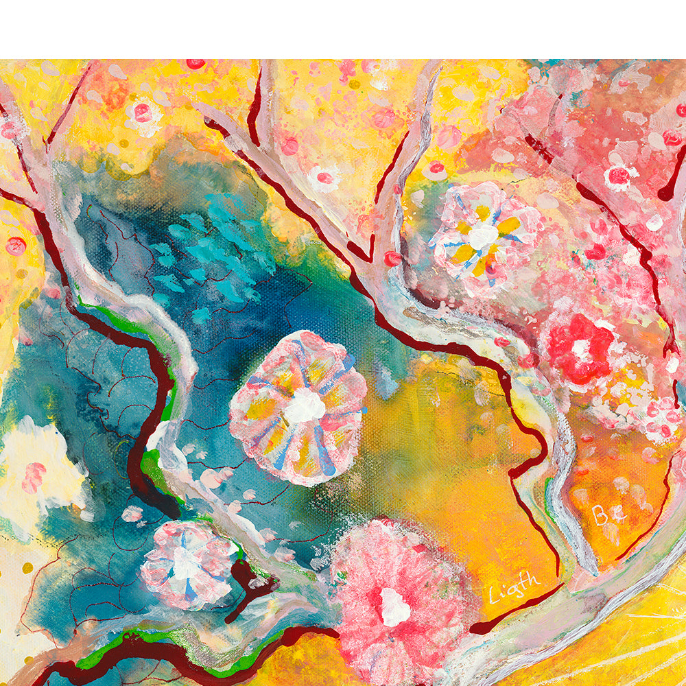SUNRISE OVER THE PACIFIC ORIGINAL MIXED MEDIA PAINTING -  NOT AVAILABLE