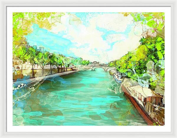 A little Stroll along the Seine - Framed Print
