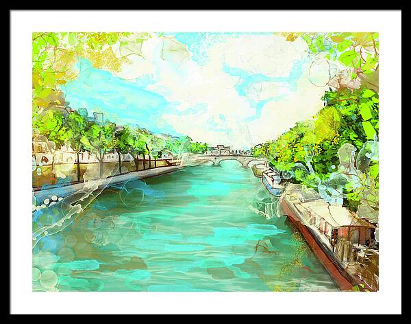 A little Stroll along the Seine - Framed Print