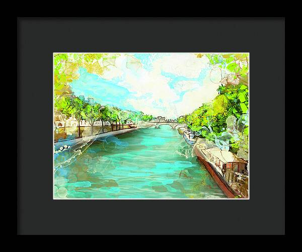 A little Stroll along the Seine - Framed Print