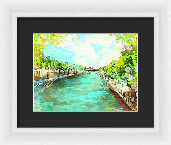 A little Stroll along the Seine - Framed Print