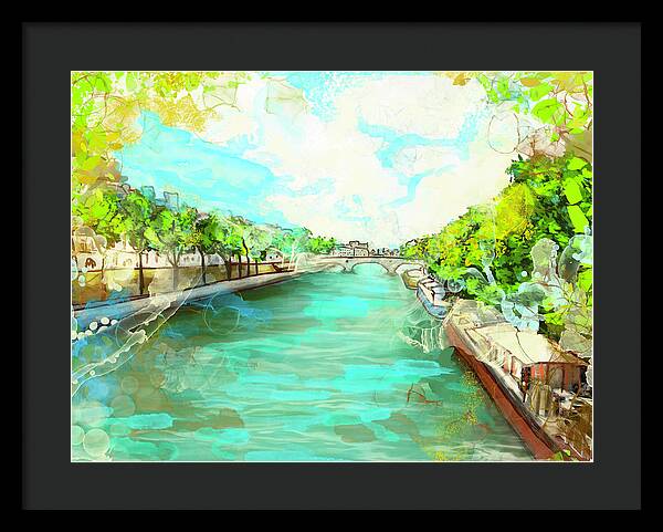 A little Stroll along the Seine - Framed Print