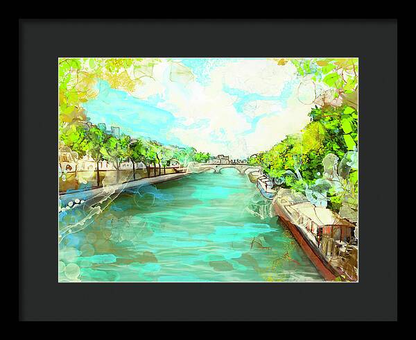 A little Stroll along the Seine - Framed Print