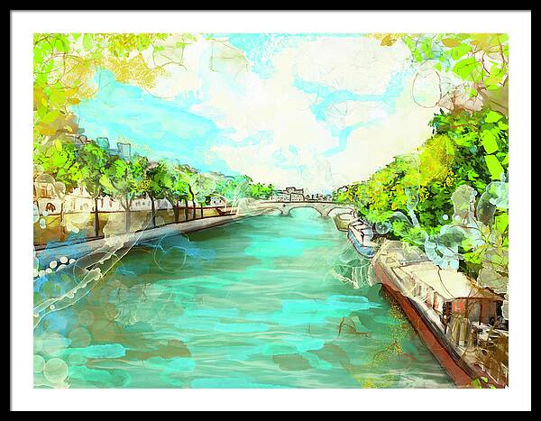 A little Stroll along the Seine - Framed Print