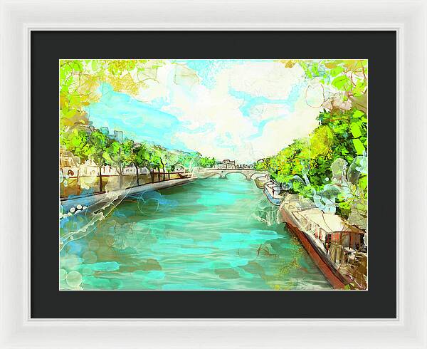 A little Stroll along the Seine - Framed Print