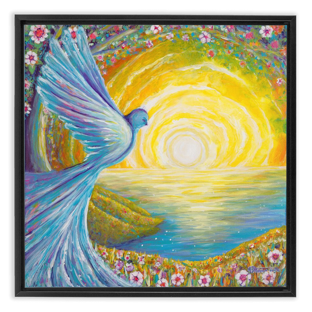 Bird of light Framed Canvas Wraps