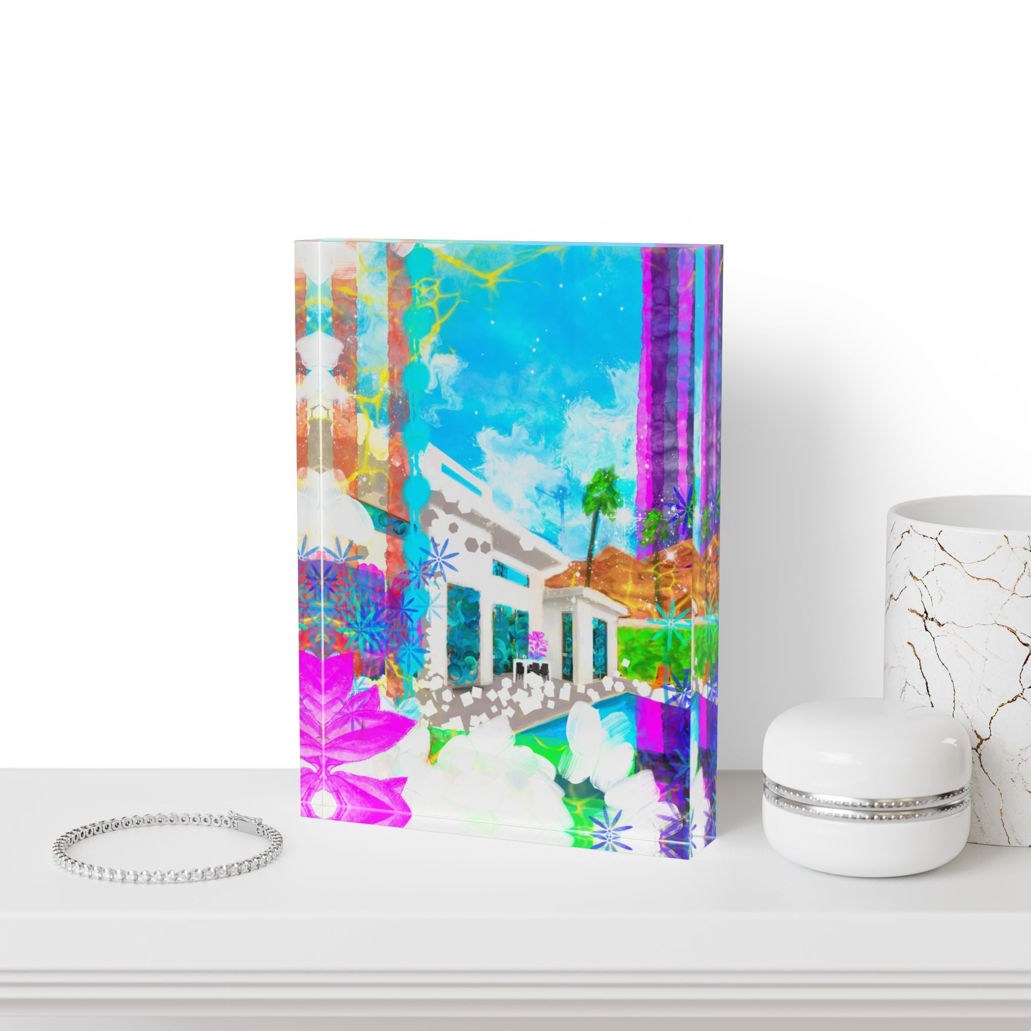 Palm Spring Heart Acrylic Block