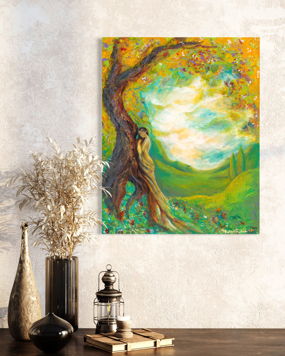 UNDER THE TREE ORIGINAL MIXED MEDIA PAINTING (SOLD)